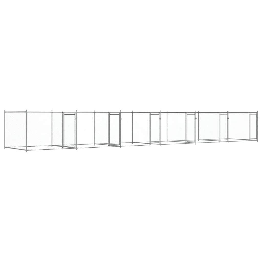 Hondenhok met deuren 12x2x1,5 m gegalvaniseerd staal grijs is nu te koop bij PeponiXL, paradijselijk wonen!