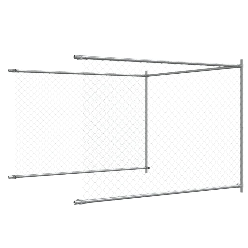 Hondenhok met deur 4x2x1,5 m gegalvaniseerd staal grijs is nu te koop bij PeponiXL, paradijselijk wonen!