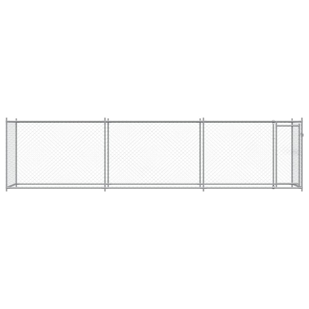 Hondenhok met deur 6x2x1,5 m gegalvaniseerd staal grijs is nu te koop bij PeponiXL, paradijselijk wonen!