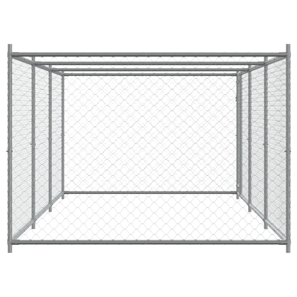 Hondenhok met deur 6x2x1,5 m gegalvaniseerd staal grijs is nu te koop bij PeponiXL, paradijselijk wonen!