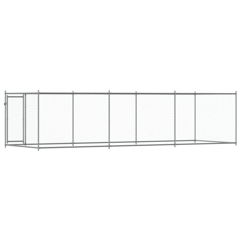 Hondenhok met deur 6x2x1,5 m gegalvaniseerd staal grijs is nu te koop bij PeponiXL, paradijselijk wonen!