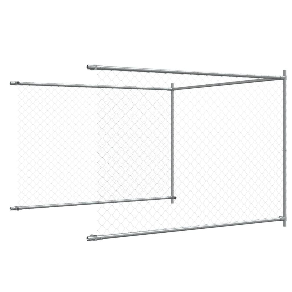 Hondenhok met deur 6x2x1,5 m gegalvaniseerd staal grijs is nu te koop bij PeponiXL, paradijselijk wonen!