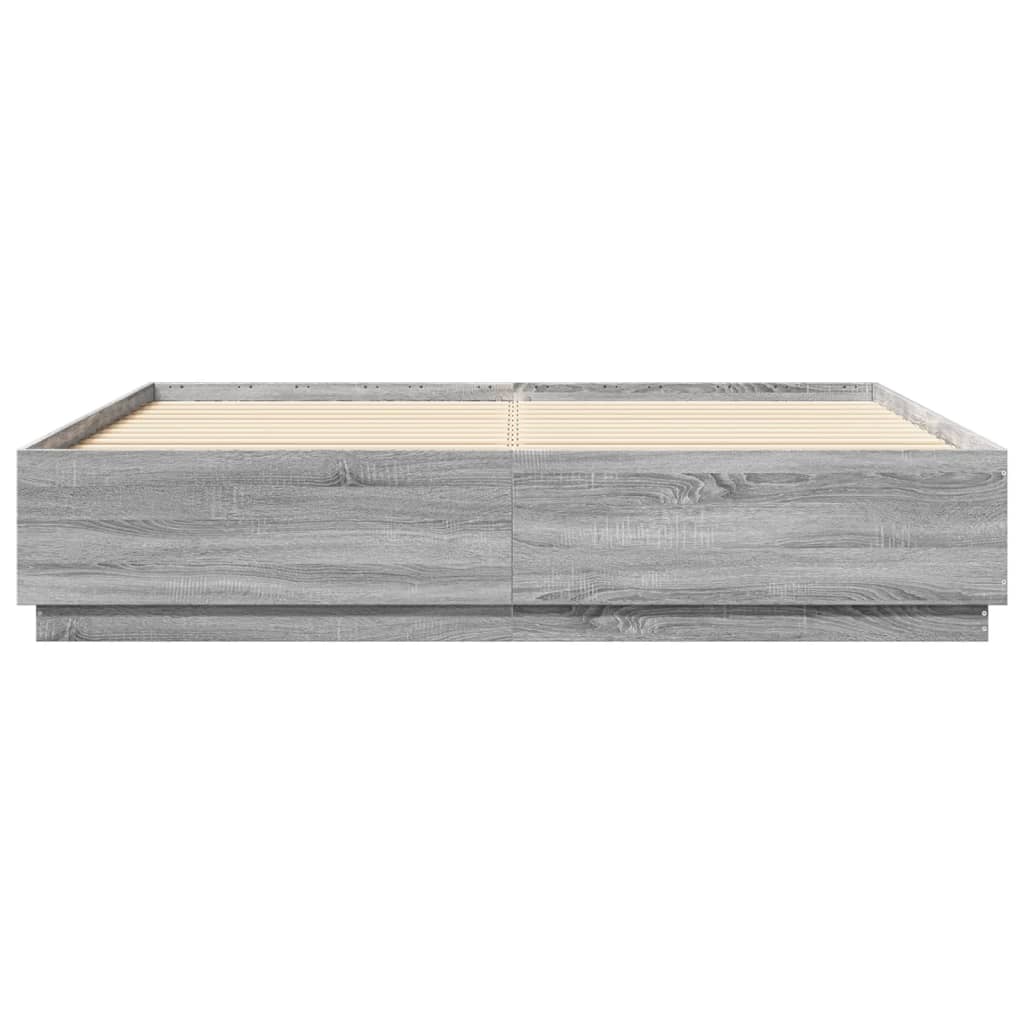 Bedframe met LED-verlichting grijs sonoma eiken 180x200 cm is nu te koop bij PeponiXL, paradijselijk wonen!