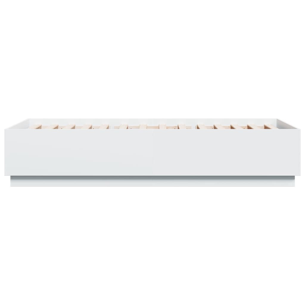 Bedframe met LED-verlichting bewerkt hout wit 100x200 cm is nu te koop bij PeponiXL, paradijselijk wonen!