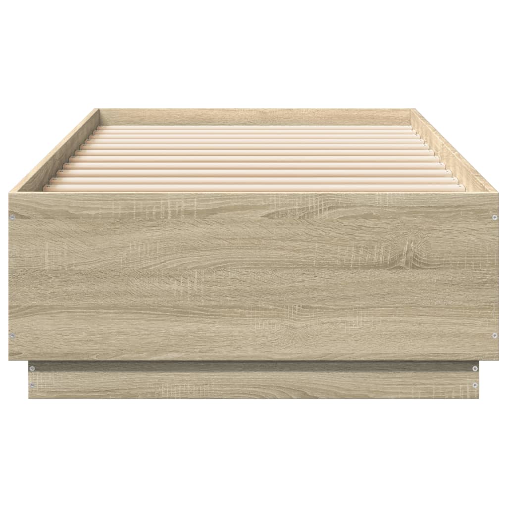 Bedframe met LED-verlichting sonoma eikenkleurig 90x200 cm is nu te koop bij PeponiXL, paradijselijk wonen!