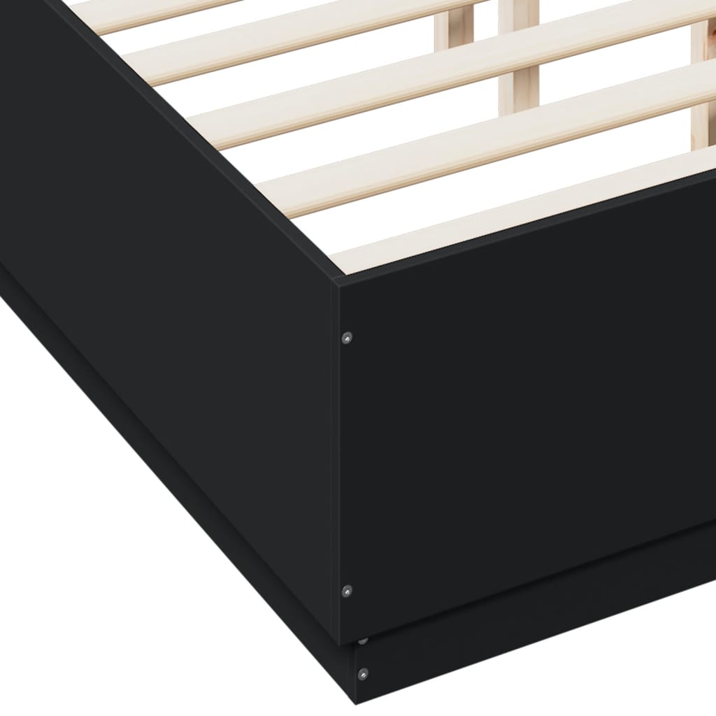 Bedframe met LED-verlichting bruin eikenkleurig 120x190 cm is nu te koop bij PeponiXL, paradijselijk wonen!