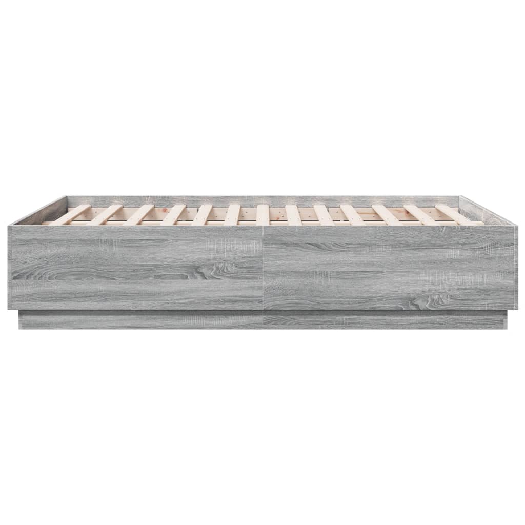 Bedframe met LED-verlichting grijs sonoma eiken 120x190 cm is nu te koop bij PeponiXL, paradijselijk wonen!