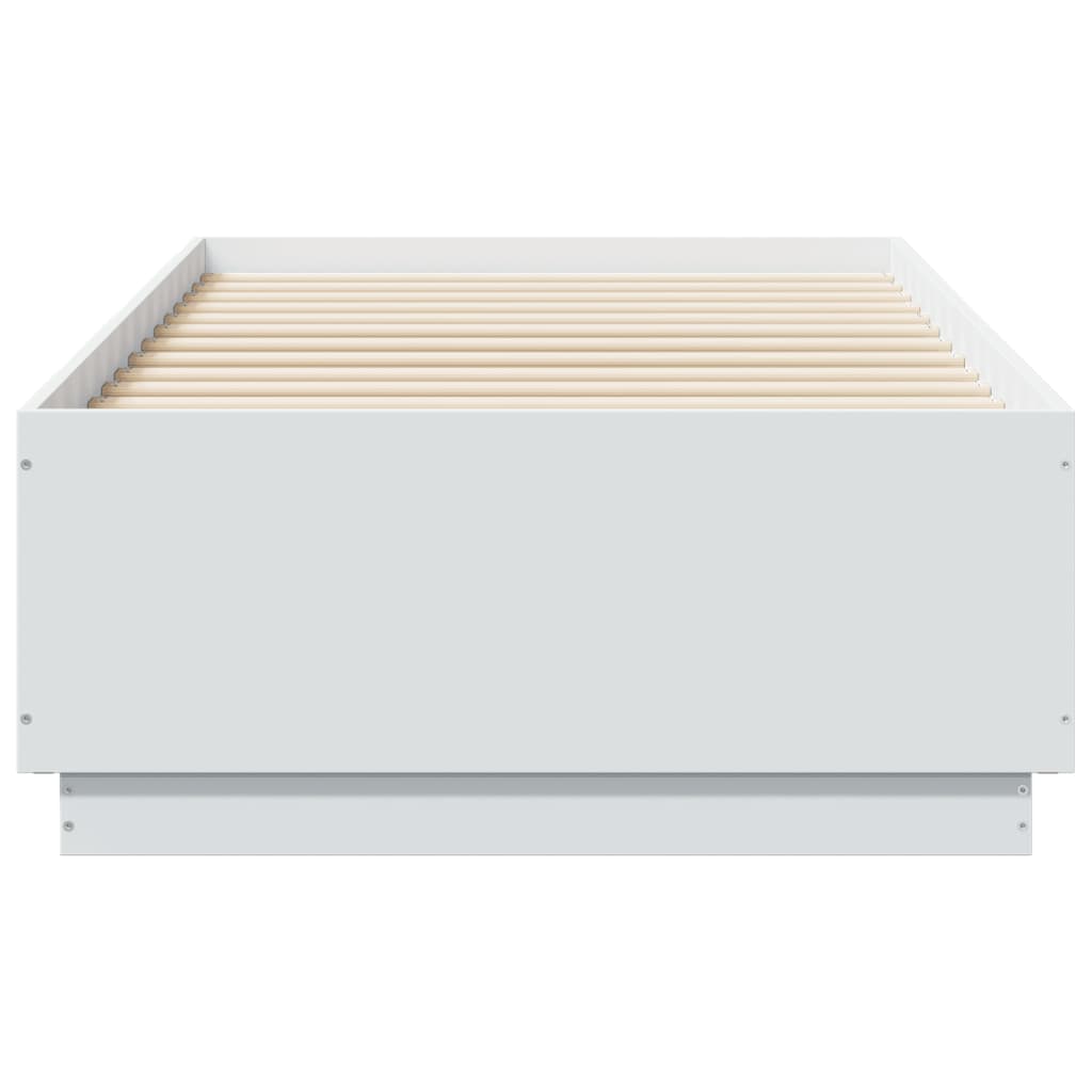 Bedframe met LED-verlichting bewerkt hout wit 90x190 cm is nu te koop bij PeponiXL, paradijselijk wonen!