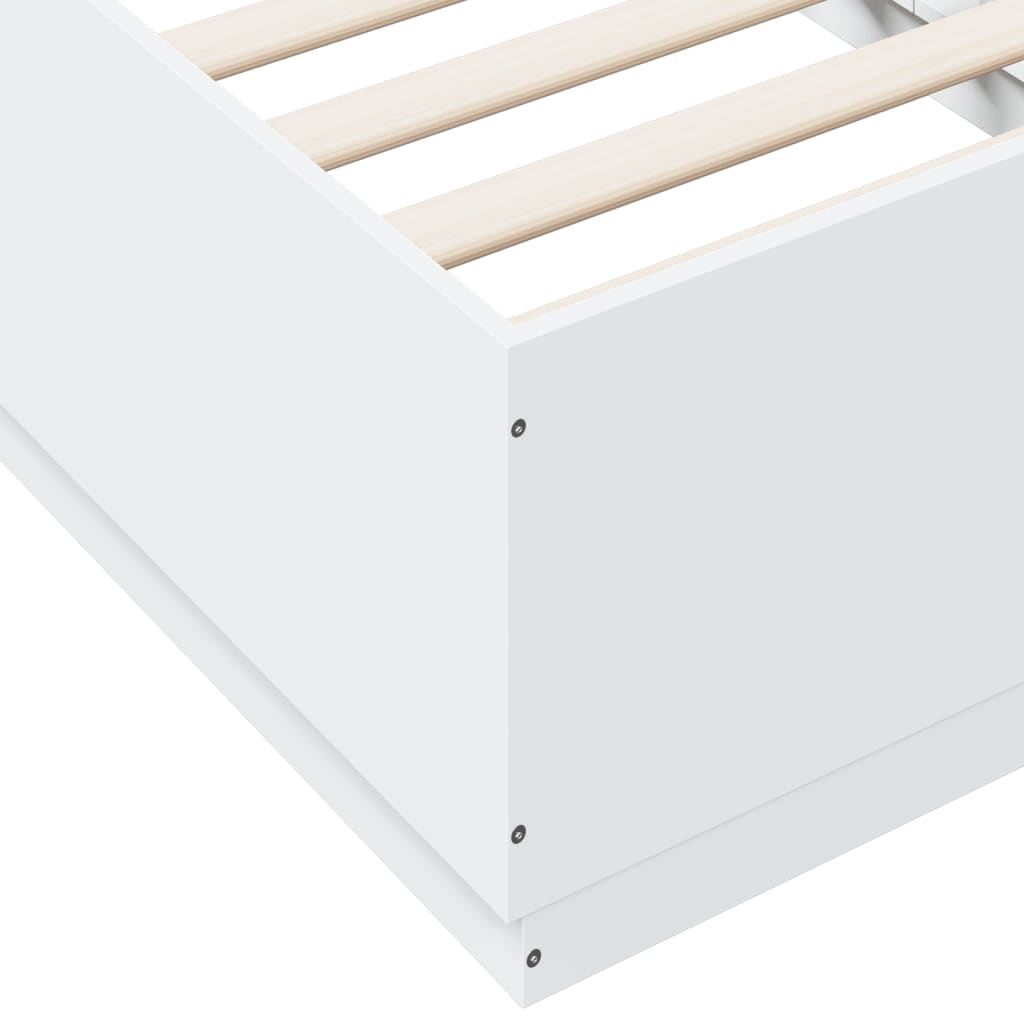 Bedframe met LED-verlichting bewerkt hout wit 90x190 cm is nu te koop bij PeponiXL, paradijselijk wonen!