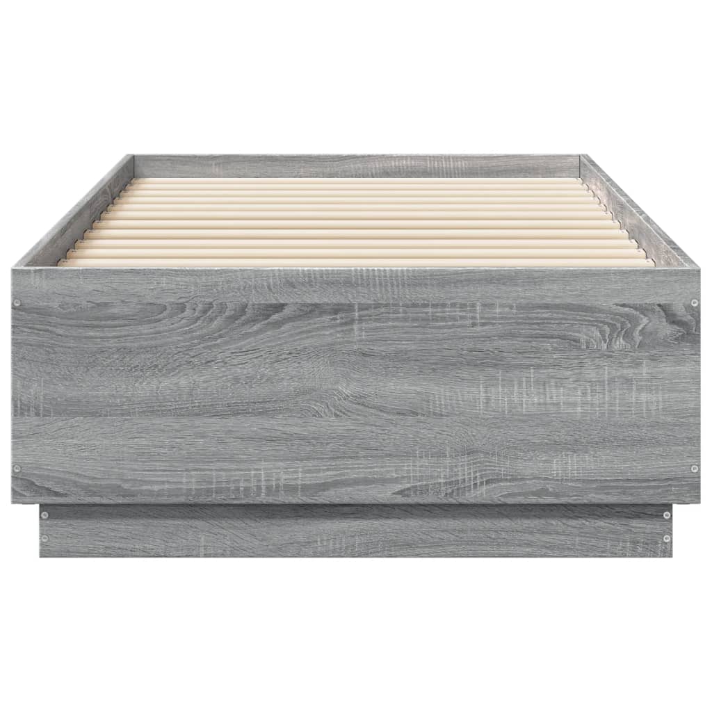 Bedframe met LED-verlichting grijs sonoma eikenkleurig 90x190cm is nu te koop bij PeponiXL, paradijselijk wonen!