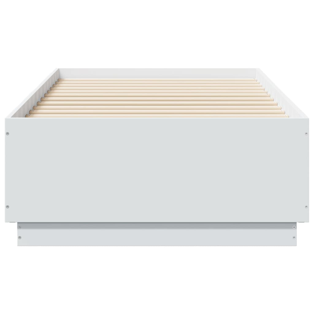 Bedframe met LED-verlichting bewerkt hout wit 75x190 cm is nu te koop bij PeponiXL, paradijselijk wonen!
