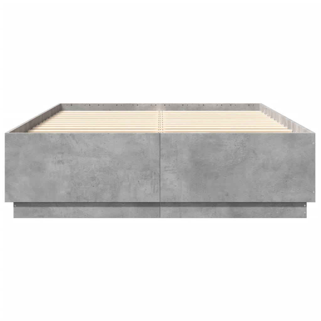 Bedframe bewerkt hout betongrijs 160x200 cm is nu te koop bij PeponiXL, paradijselijk wonen!