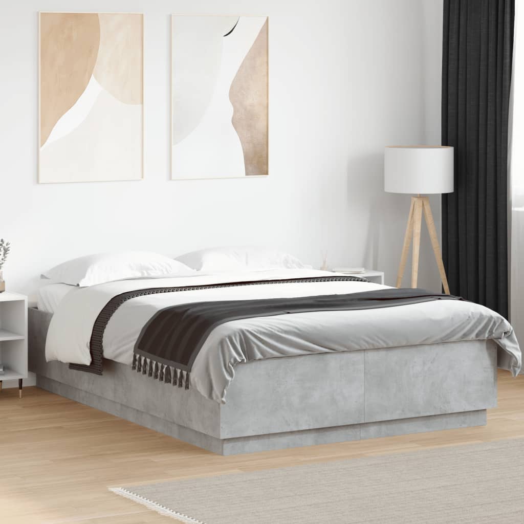 Bedframe bewerkt hout betongrijs 160x200 cm is nu te koop bij PeponiXL, paradijselijk wonen!