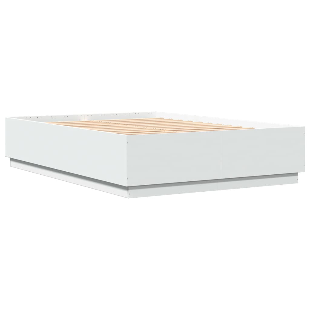 Bedframe bewerkt hout wit 150x200 cm is nu te koop bij PeponiXL, paradijselijk wonen!