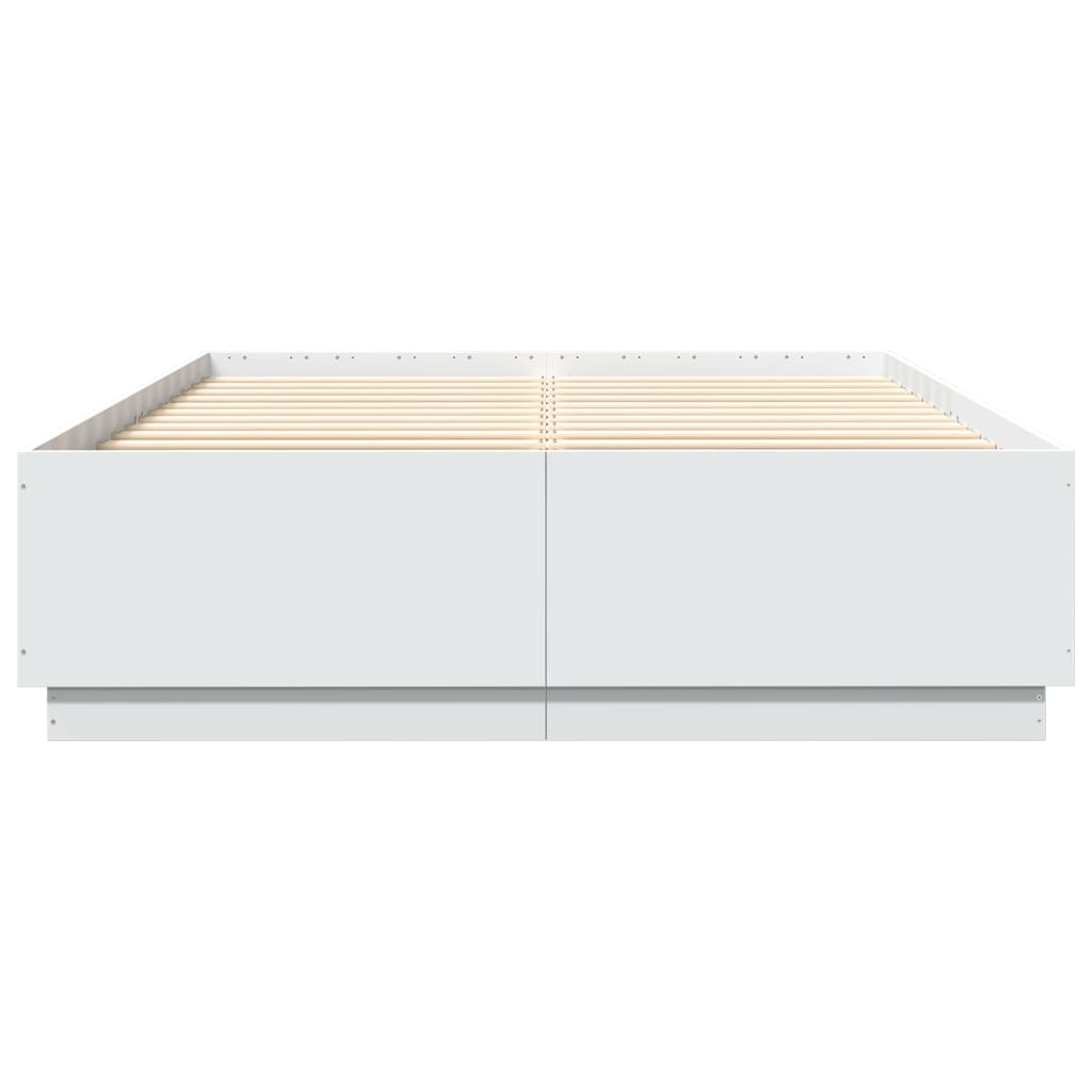 Bedframe bewerkt hout wit 150x200 cm is nu te koop bij PeponiXL, paradijselijk wonen!