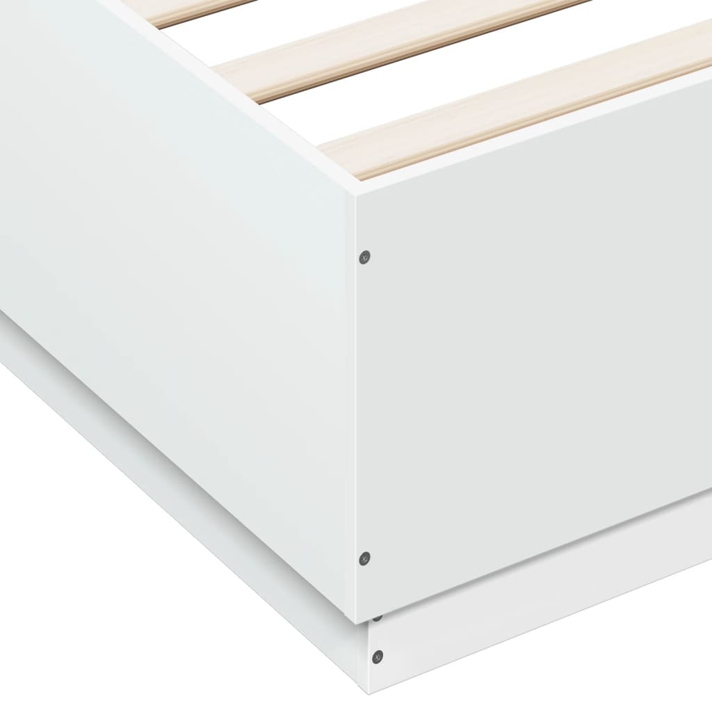 Bedframe bewerkt hout wit 150x200 cm is nu te koop bij PeponiXL, paradijselijk wonen!