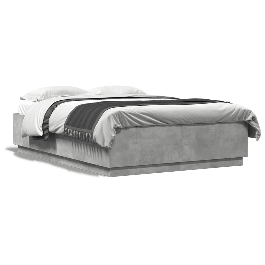 Bedframe bewerkt hout betongrijs 150x200 cm is nu te koop bij PeponiXL, paradijselijk wonen!