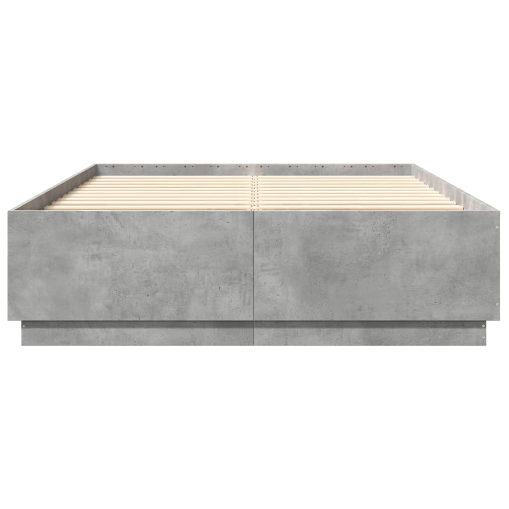Bedframe bewerkt hout betongrijs 150x200 cm is nu te koop bij PeponiXL, paradijselijk wonen!