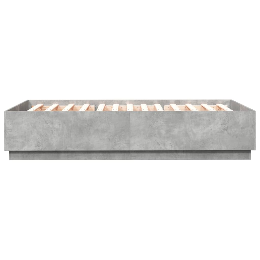 Bedframe bewerkt hout betongrijs 150x200 cm is nu te koop bij PeponiXL, paradijselijk wonen!