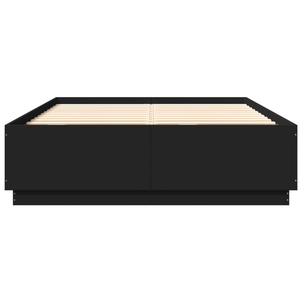 Bedframe bewerkt hout zwart 120x200 cm is nu te koop bij PeponiXL, paradijselijk wonen!
