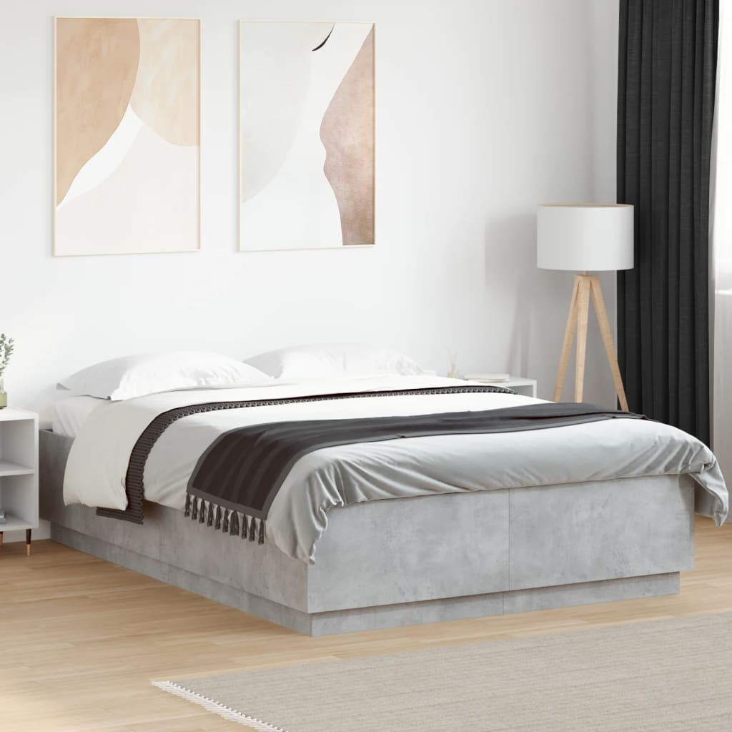 Bedframe bewerkt hout betongrijs 120x200 cm is nu te koop bij PeponiXL, paradijselijk wonen!