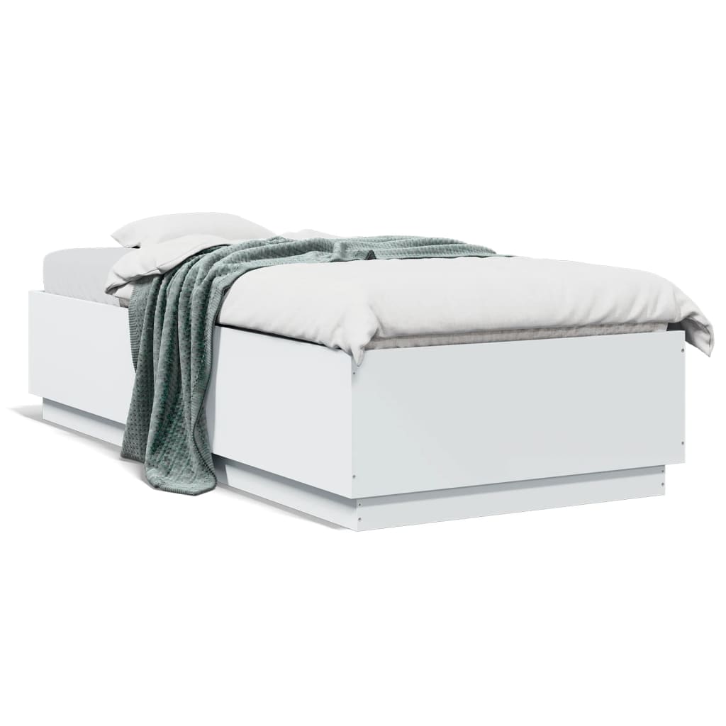 Bedframe bewerkt hout wit 100x200 cm is nu te koop bij PeponiXL, paradijselijk wonen!