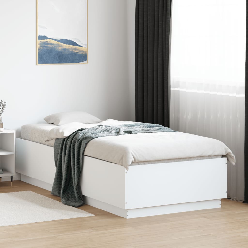 Bedframe bewerkt hout wit 100x200 cm is nu te koop bij PeponiXL, paradijselijk wonen!