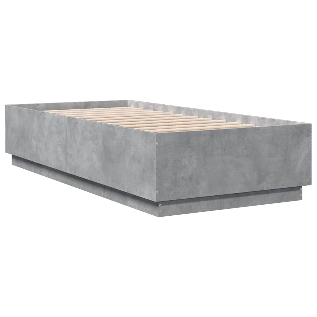 Bedframe bewerkt hout betongrijs 100x200 cm is nu te koop bij PeponiXL, paradijselijk wonen!
