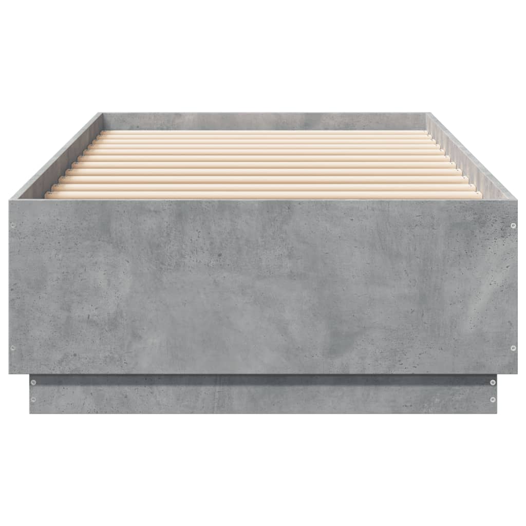 Bedframe bewerkt hout betongrijs 100x200 cm is nu te koop bij PeponiXL, paradijselijk wonen!