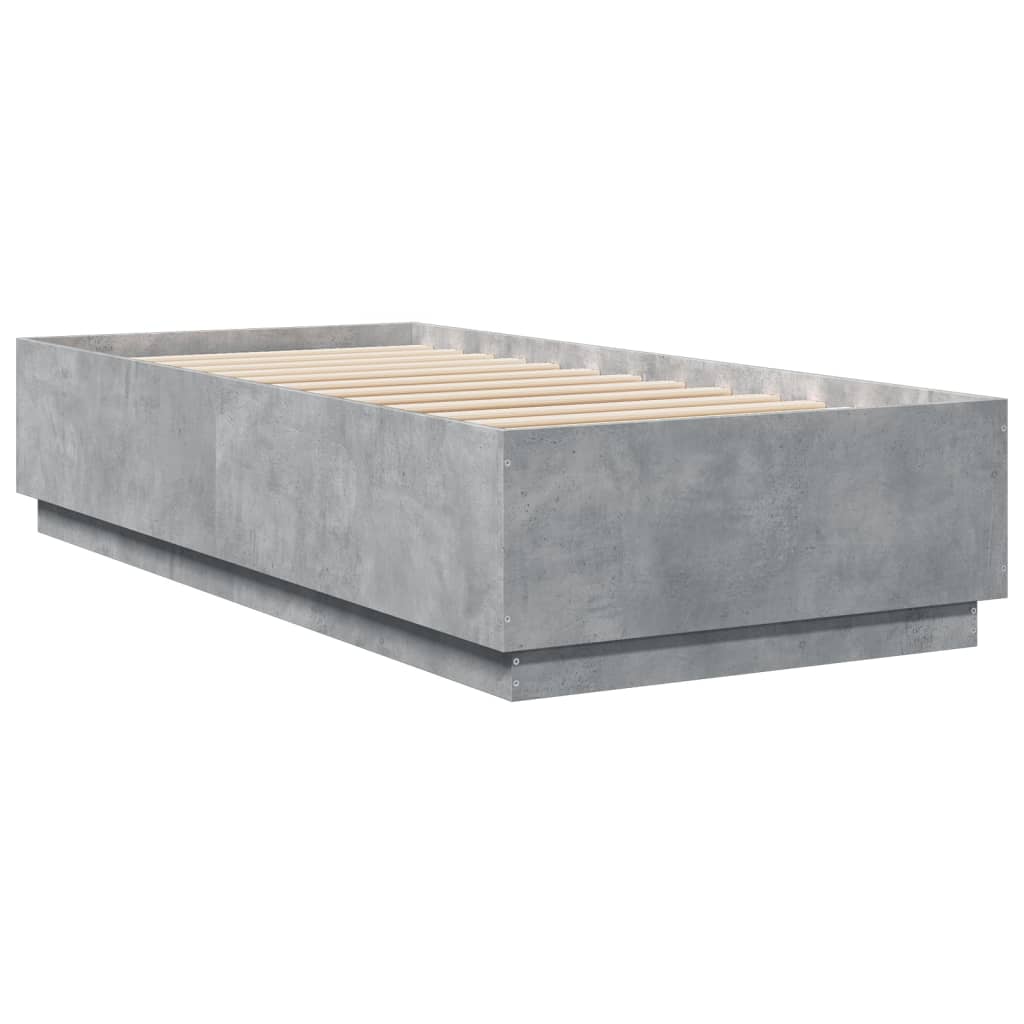 Bedframe bewerkt hout betongrijs 100x200 cm is nu te koop bij PeponiXL, paradijselijk wonen!