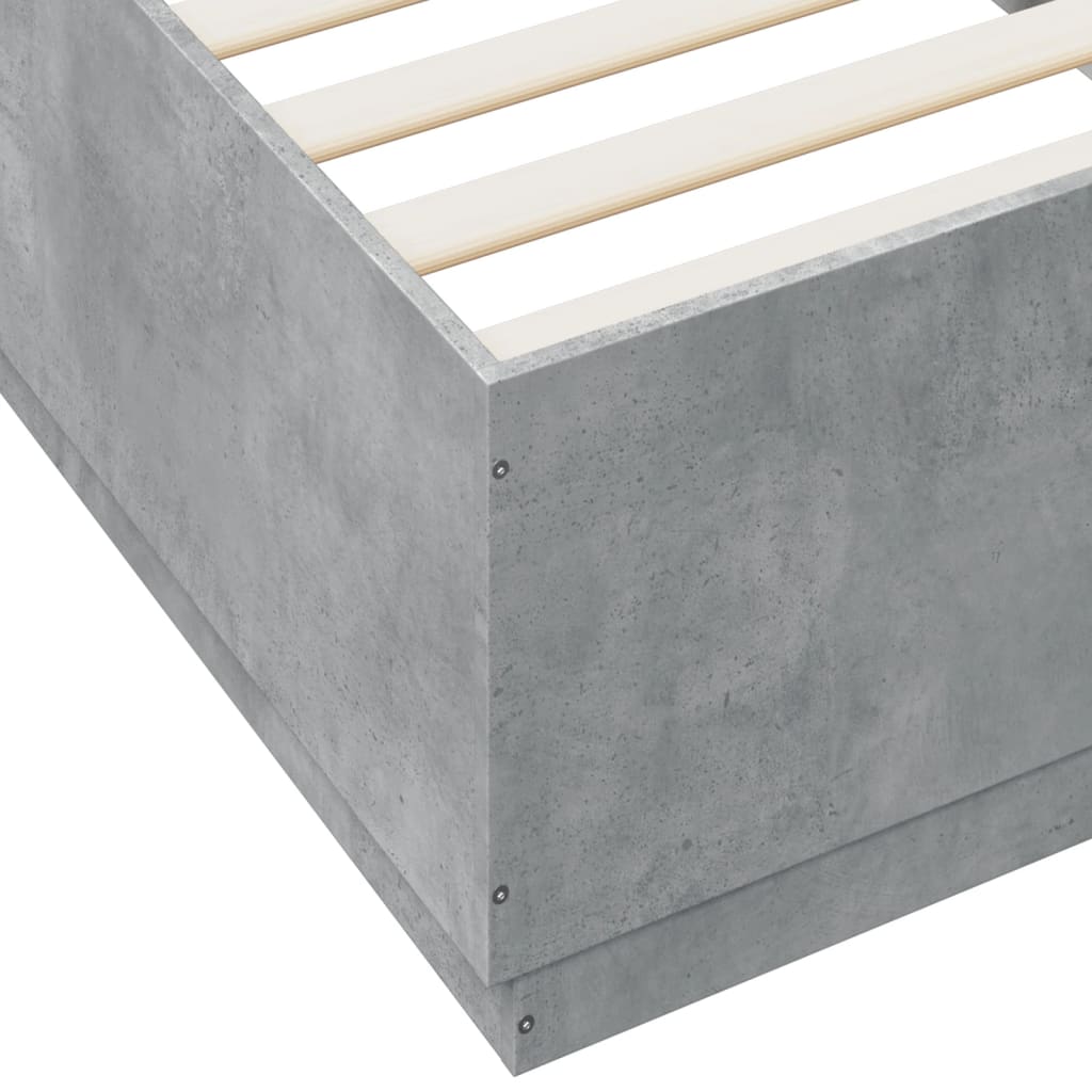 Bedframe bewerkt hout betongrijs 100x200 cm is nu te koop bij PeponiXL, paradijselijk wonen!