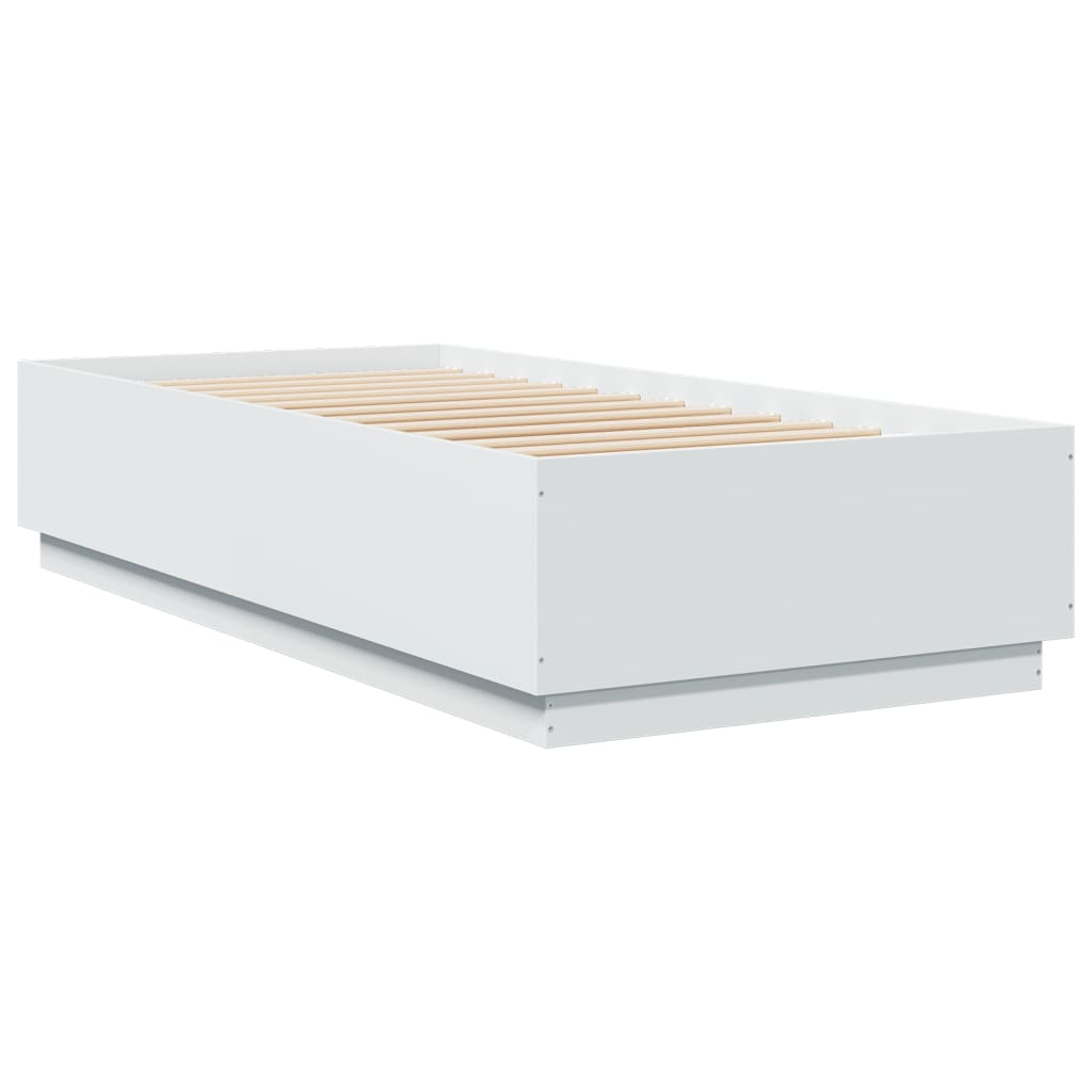 Bedframe bewerkt hout wit 90x200 cm is nu te koop bij PeponiXL, paradijselijk wonen!