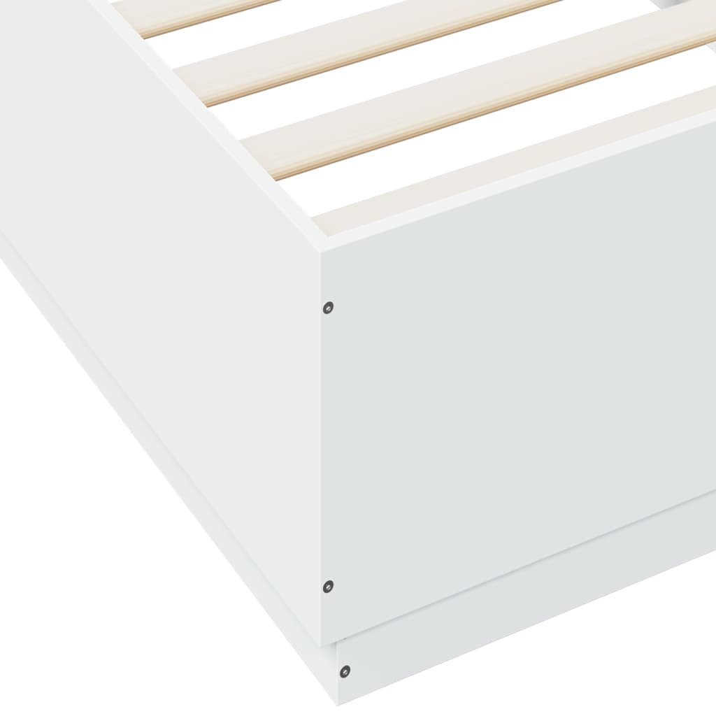 Bedframe bewerkt hout wit 90x200 cm is nu te koop bij PeponiXL, paradijselijk wonen!
