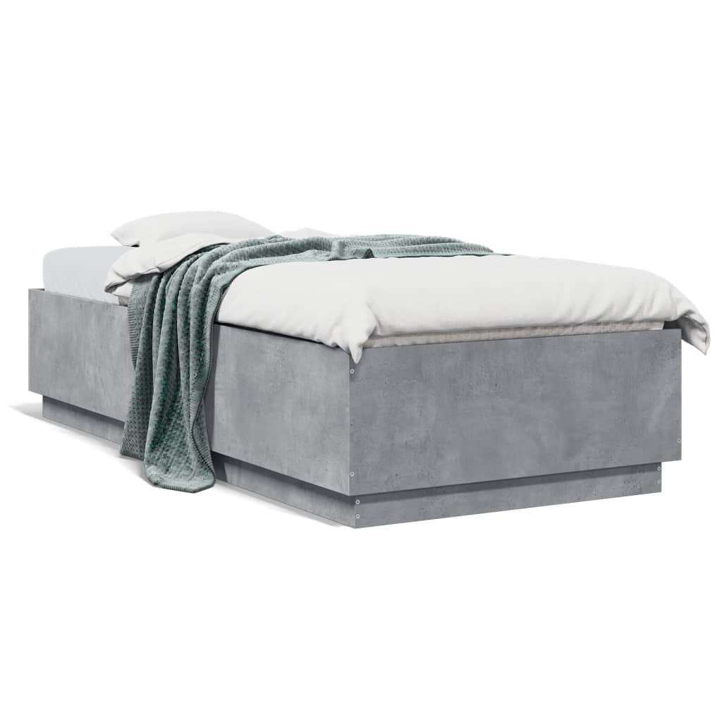 Bedframe bewerkt hout betongrijs 90x200 cm is nu te koop bij PeponiXL, paradijselijk wonen!