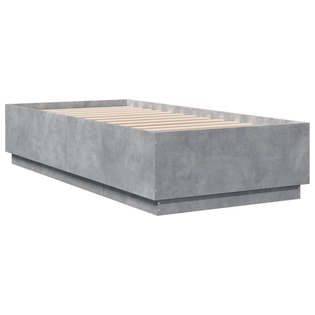 Bedframe bewerkt hout betongrijs 90x200 cm is nu te koop bij PeponiXL, paradijselijk wonen!