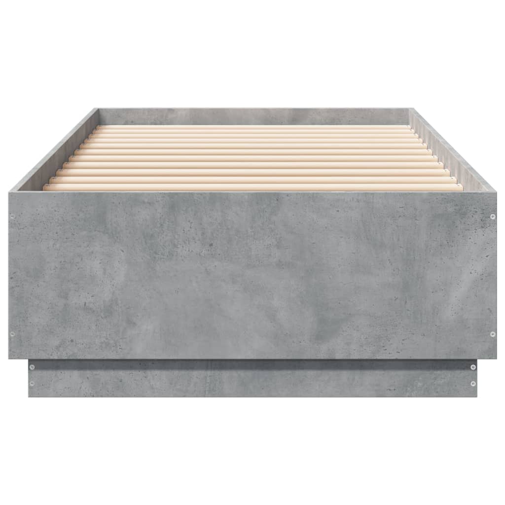 Bedframe bewerkt hout betongrijs 90x200 cm is nu te koop bij PeponiXL, paradijselijk wonen!
