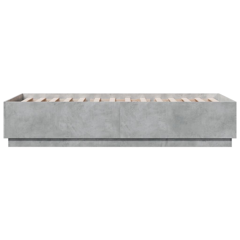 Bedframe bewerkt hout betongrijs 90x200 cm is nu te koop bij PeponiXL, paradijselijk wonen!