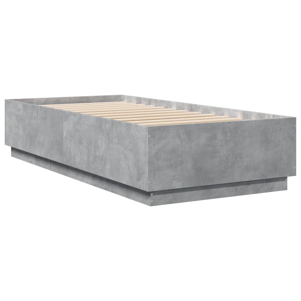 Bedframe bewerkt hout betongrijs 90x200 cm is nu te koop bij PeponiXL, paradijselijk wonen!