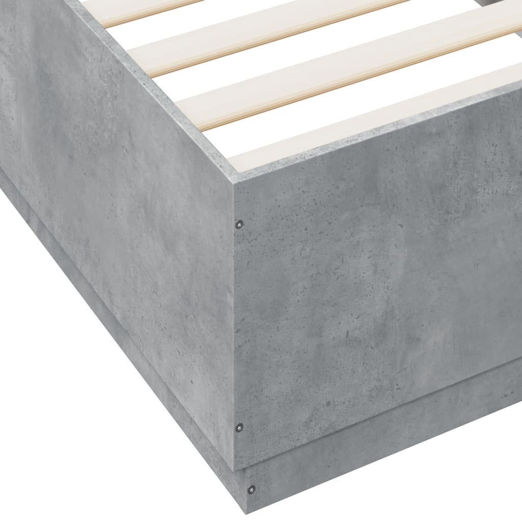 Bedframe bewerkt hout betongrijs 90x200 cm is nu te koop bij PeponiXL, paradijselijk wonen!