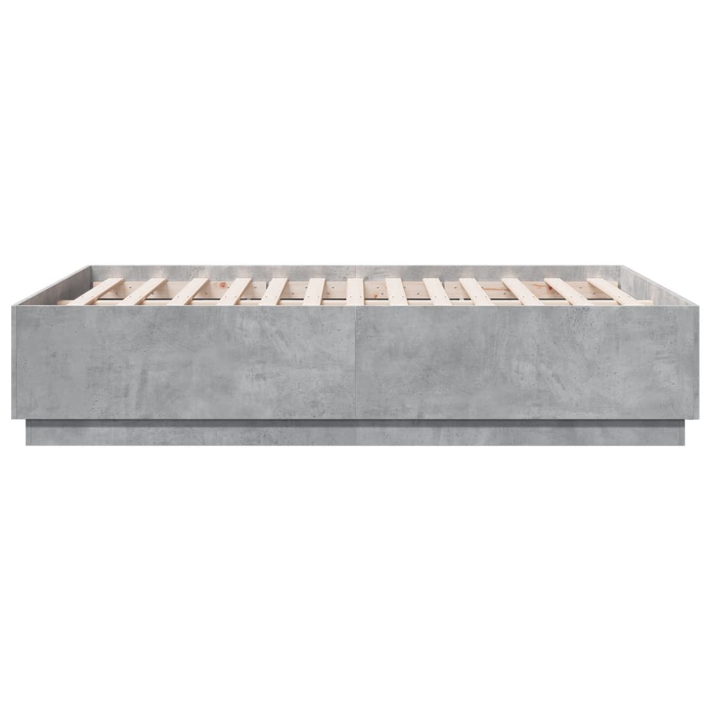 Bedframe bewerkt hout betongrijs 140x190 cm is nu te koop bij PeponiXL, paradijselijk wonen!