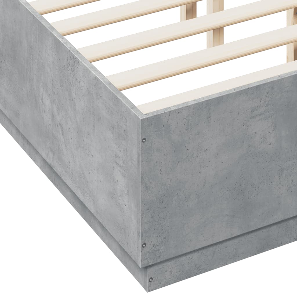 Bedframe bewerkt hout betongrijs 140x190 cm is nu te koop bij PeponiXL, paradijselijk wonen!