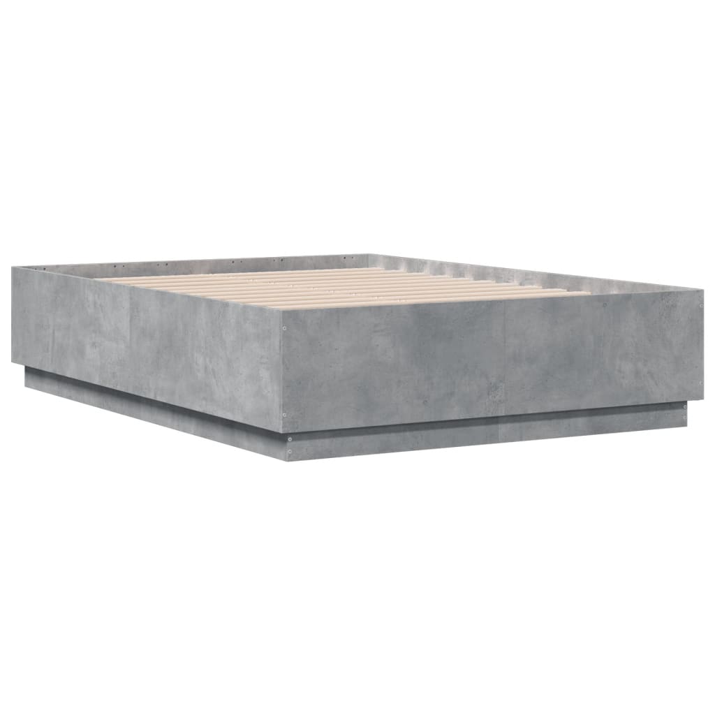 Bedframe bewerkt hout betongrijs 135x190 cm is nu te koop bij PeponiXL, paradijselijk wonen!