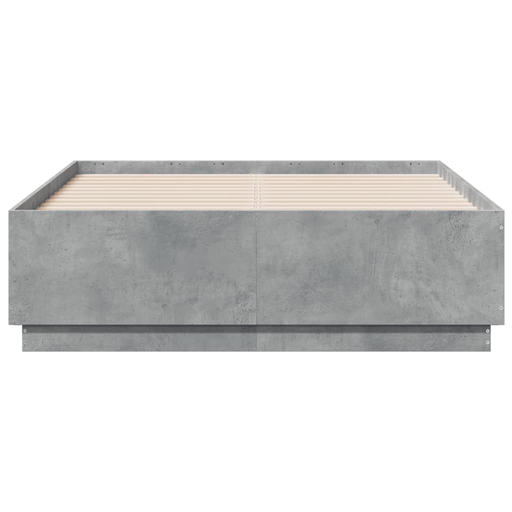 Bedframe bewerkt hout betongrijs 135x190 cm is nu te koop bij PeponiXL, paradijselijk wonen!