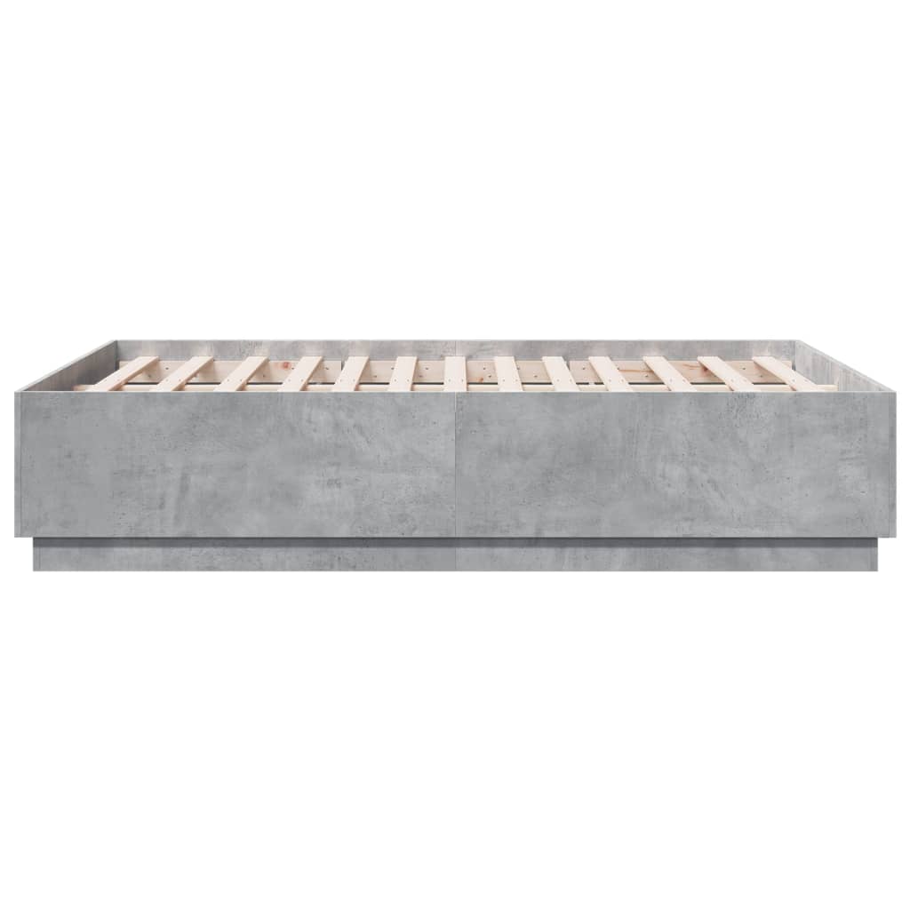 Bedframe bewerkt hout betongrijs 135x190 cm is nu te koop bij PeponiXL, paradijselijk wonen!