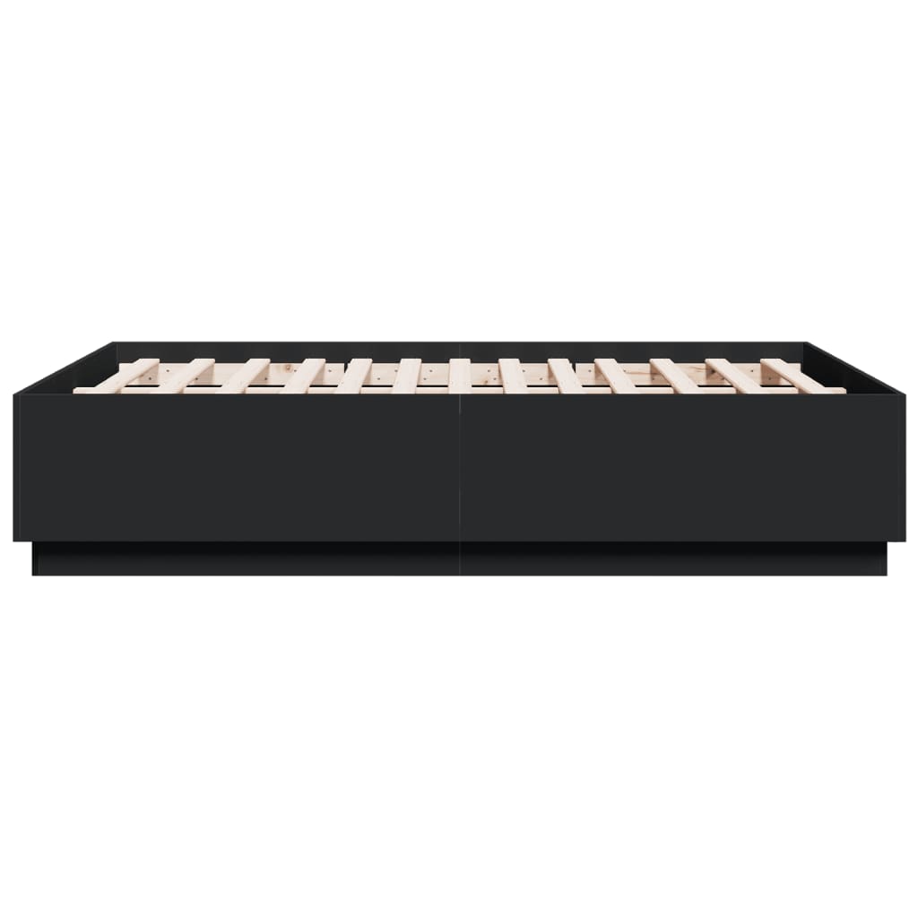 Bedframe bewerkt hout zwart 120x190 cm is nu te koop bij PeponiXL, paradijselijk wonen!