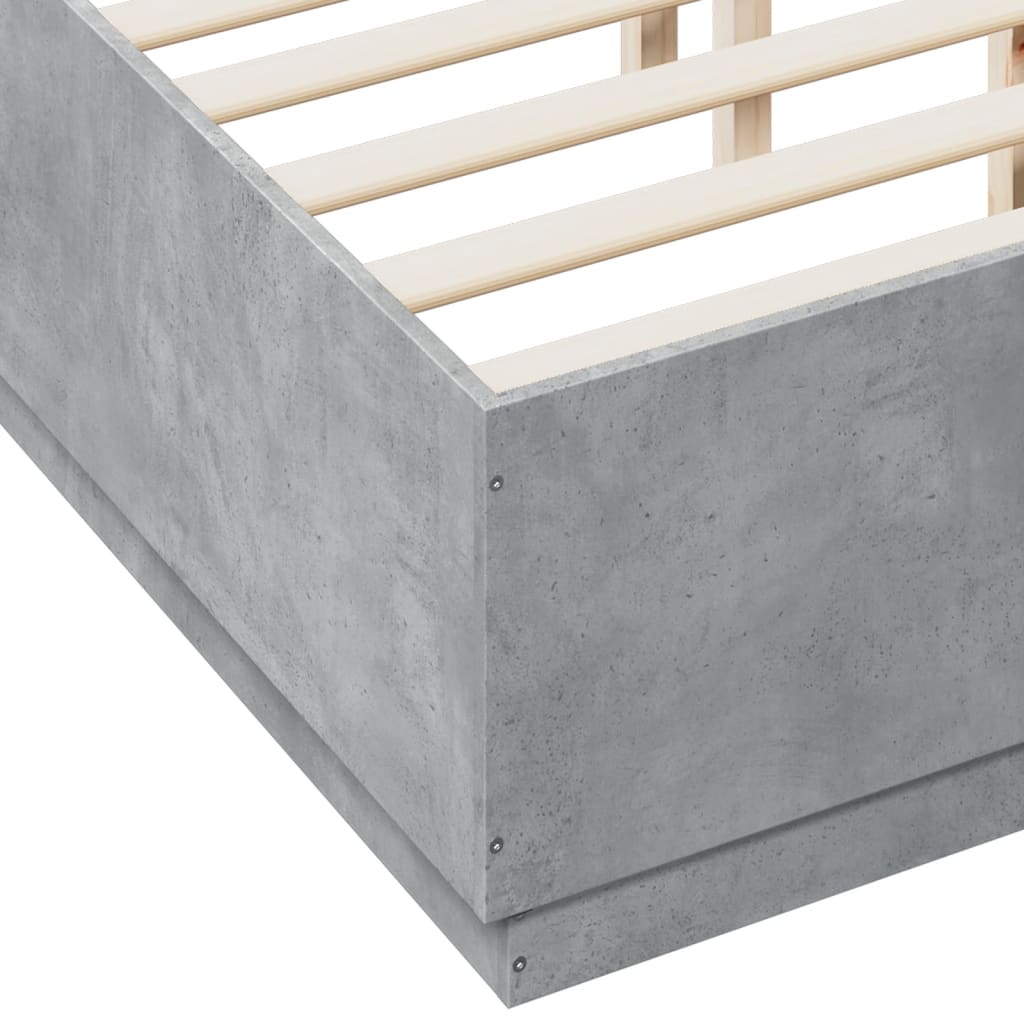 Bedframe bewerkt hout betongrijs 120x190 cm is nu te koop bij PeponiXL, paradijselijk wonen!