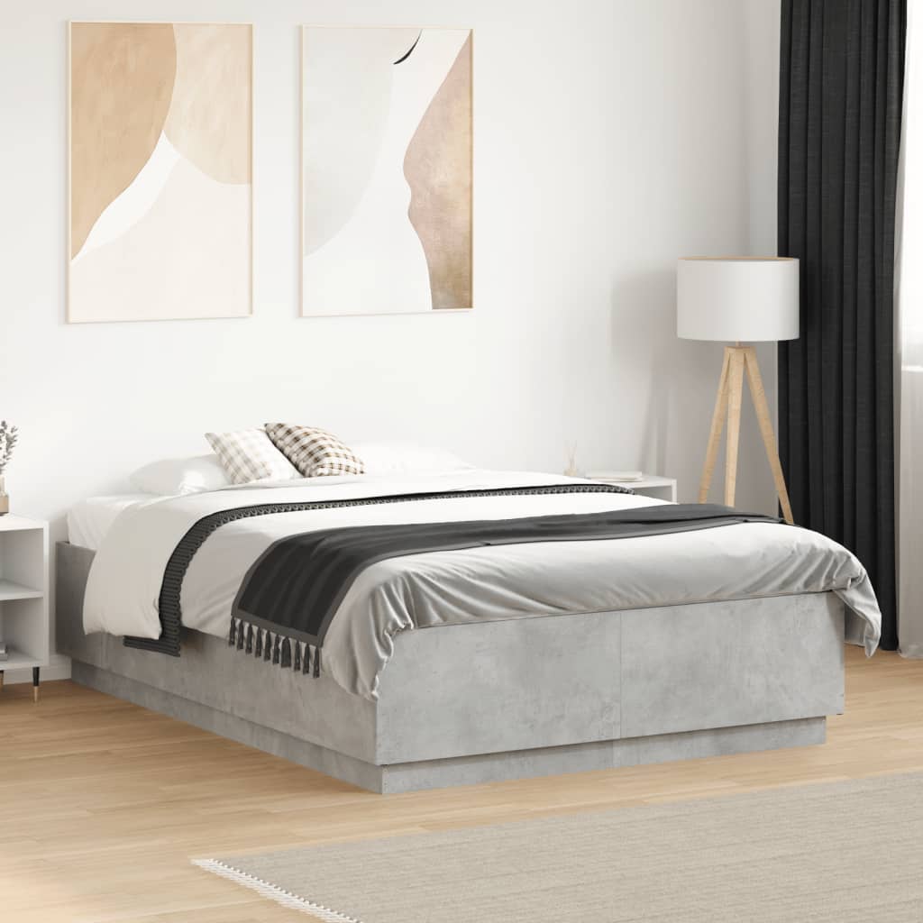 Bedframe bewerkt hout betongrijs 120x190 cm is nu te koop bij PeponiXL, paradijselijk wonen!