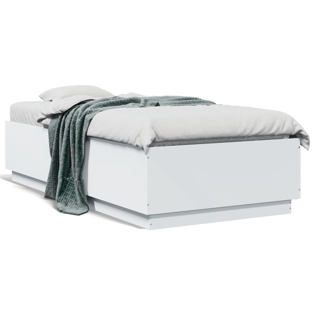 Bedframe bewerkt hout wit 90x190 cm is nu te koop bij PeponiXL, paradijselijk wonen!