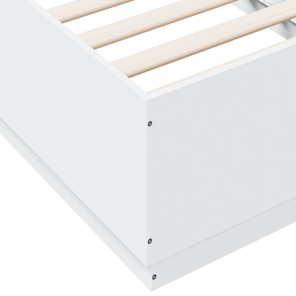 Bedframe bewerkt hout wit 90x190 cm is nu te koop bij PeponiXL, paradijselijk wonen!