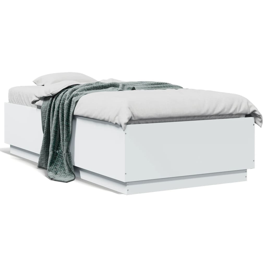 Bedframe bewerkt hout wit 90x190 cm is nu te koop bij PeponiXL, paradijselijk wonen!